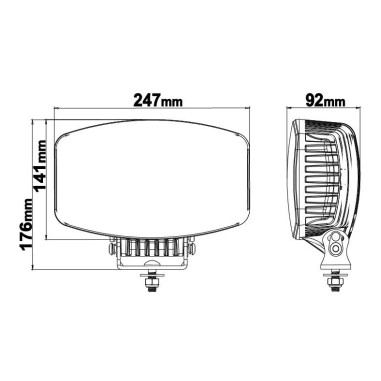 HALOGEN DALEKOSIĘŻNY Orion10+ CHROME LEDSON LED BIAŁY + POMARAŃCZOWY POSTÓJ