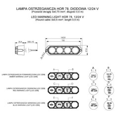 COQ LUMIÈRE D'AVERTISSEMENT LED 12/24V LDO 2258 2
