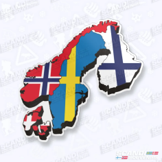 Nalepka Scandi Souvenirs COLOURS OF SCANDINAVIA