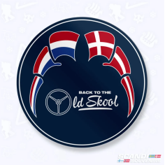 BACK TO THE OLD SKOOL NL DK STICKER 10 CM
