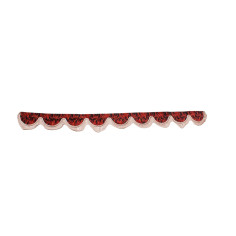 FRONT WINDOW PELMET RED DANISH STYLE PLUSH DP03