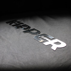 K-I-P-P-E-R LOGO EMBLEMA ACERO INOXIDABLE CROMADO KIPPER