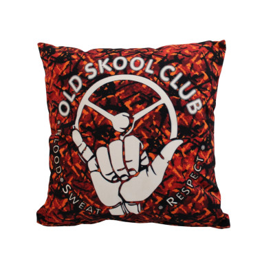 CUSCINO OLD SKOOL CLUB IN STILE DANESE, PELUCHE ROSSO DP03