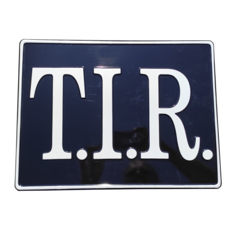 PLACA TIR EN RELIEVE BLANCO Y NEGRO