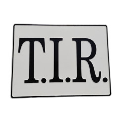 Embossed board TIR white black