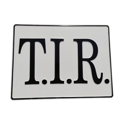 Embossed board TIR white black