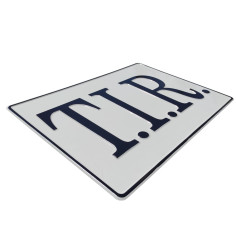 Embossed board TIR white black 2