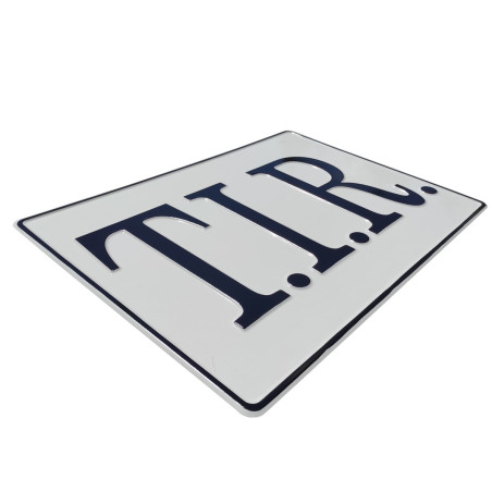 Embossed board TIR white black