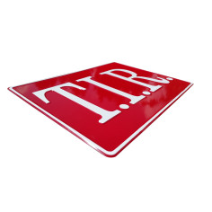 Embossed board TIR red - white 2