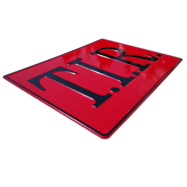 PLACA TIR RELIEVE ROJO NEGRO