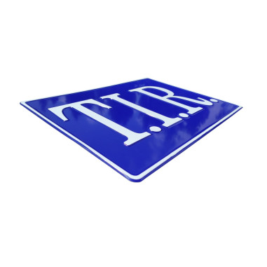 PLATO TIR EN RELIEVE AZUL Y BLANCO