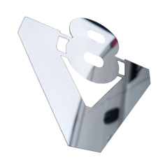 SCANIA V8 LOGO EMBLEMA CROMO ACCIAIO INOX