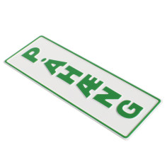 PLACA PAHAENG EN RELIEVE BLANCO Y VERDE 2