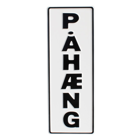 PLACA PAHAENG EN RELIEVE BLANCO Y NEGRO