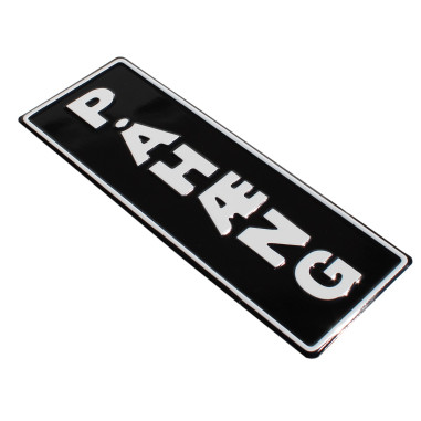 PLACA PAHAENG EN RELIEVE BLANCO Y NEGRO