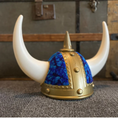 CASCO VIKINGO CON FELPA DANESA AZUL