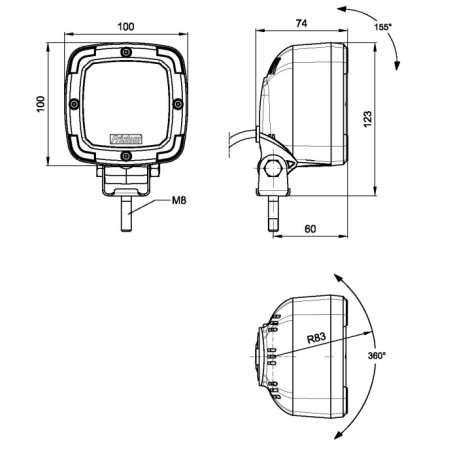 Lampe de travail à LED FT-063 LED 12-24V