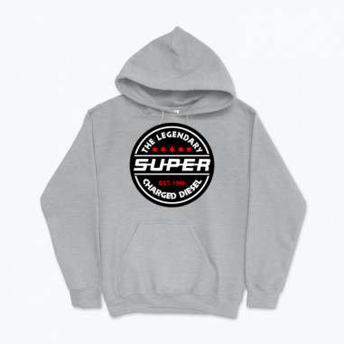 BLUZA Z KAPTUREM I KANGURKIEM "LEGENDARY SUPER CHARGED DIESEL"