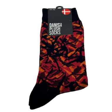 CHAUSSETTES DANOISES EN PELUCHE, ROUGE