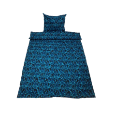 BEDDENGOED 140x200 PATROON BLAUW DEENS PLUCHE