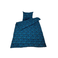 BED COVER 140x200 PATTERN BLUE DANISH PLUSH 2