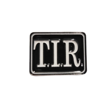 PIN BADGE TARGA TIR IN BIANCO E NERO