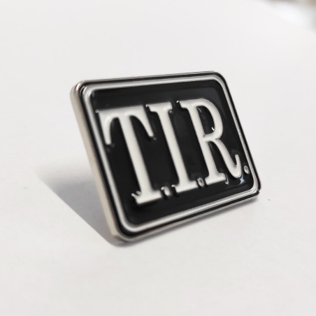 PIN BADGE TARGA TIR IN BIANCO E NERO