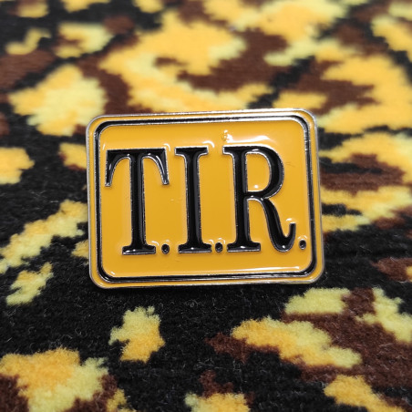PLAQUE TIR PIN BADGE, JAUNE, NOIR