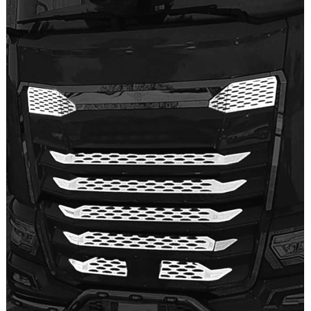 Do DAF NGD XF XG XG+ GRILL NIERDZEWNY CHROM (NAKŁADKA, POKRYWA)