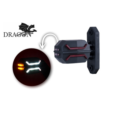LAMPA OBRYSOWA DRAGON LD 3065 BIAŁO CZERWONO POMARAŃCZOWA