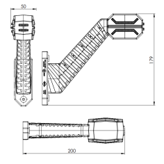 PRAWA LAMPA OBRYSOWA DRAGON LD 2995 BIAŁO CZERWONO POMARAŃCZOWA 2