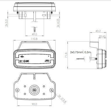PILOTO DE LIQUIDACIÓN LED NARANJA CON COLGADOR Y REFLECTOR LD 2765