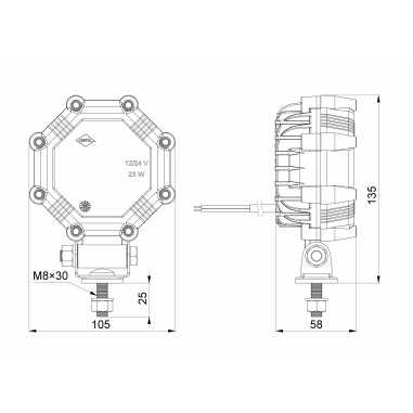 DODATNA RADNA SVJETILJKA LED 12/24V LRD 2983 SLIM