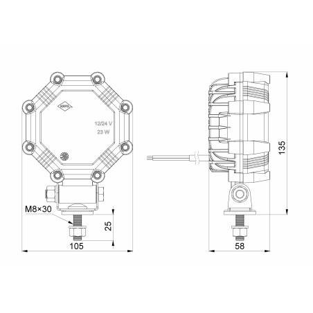 FARO DA LAVORO AGGIUNTIVO A LED CON FUNZIONE LUCE RETROMARCIA LRD 2984