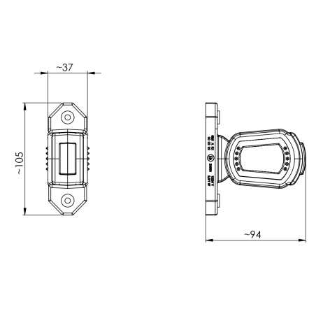 RIGHT MARKER LAMP LDCC 2777 WHITE RED ORANGE