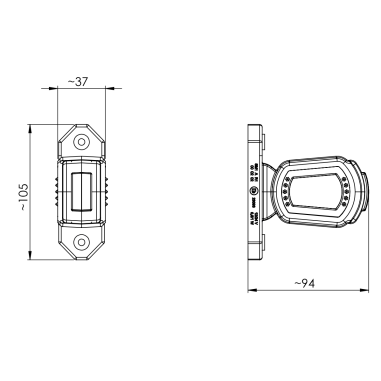 LEWA LAMPA OBRYSOWA LDCC 2776 BIAŁO CZERWONO POMARAŃCZOWA