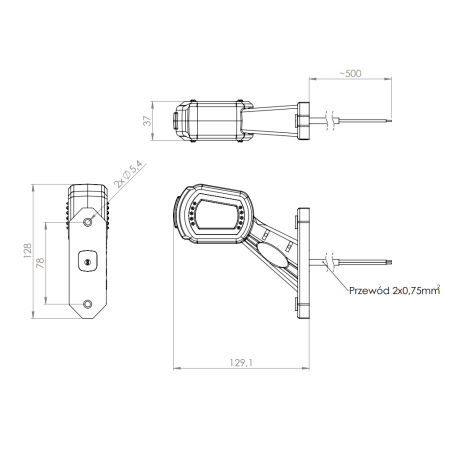 DESNO GAZARNO SVJETLO LDCC 2697 BIJELO CRVENA NARANČASTA