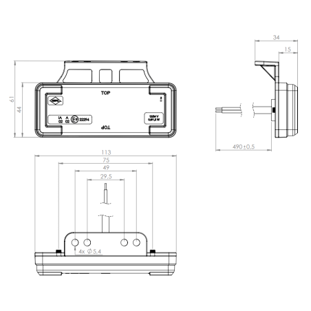 PILOTO DE LIQUIDACIÓN LED NARANJA CON REFLECTOR Y COLGADOR LD 2514