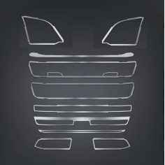 GRIGLIA SCANIA NEXT GEN R INOX DECORAZIONE CROMATA MODELLO SENZA ALOGENI