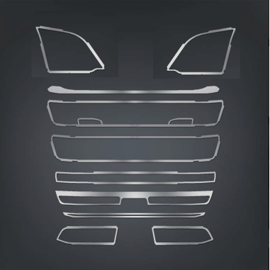 SCANIA NEXT GEN R GRILL DEKOR NIERDZEWNY CHROM MODEL BEZ HALOGENÓW