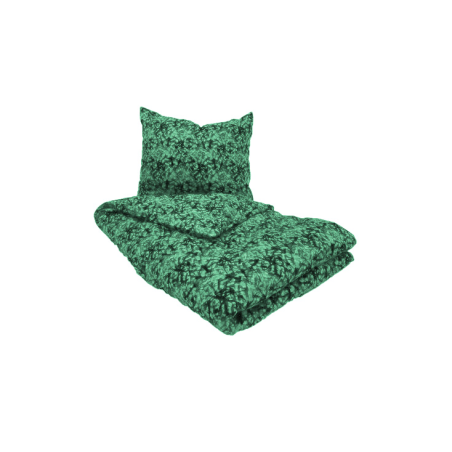 BEDDENGOED 140x200 PATROON GROEN DEENS PLUCHE