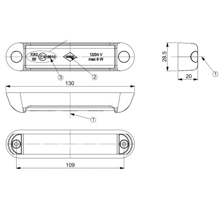 KOGUT LAMPA OSTRZEGAWCZA LED 12/24V LDO 2780