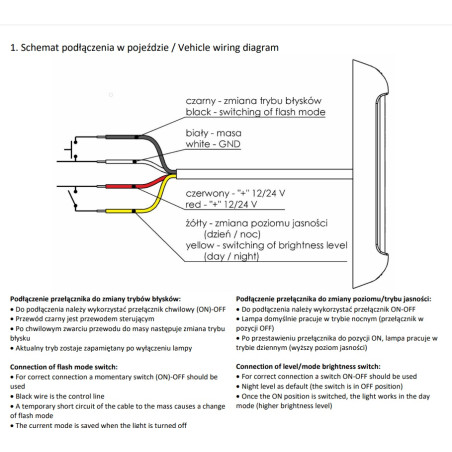 ROOSTER LED FIGYELMEZTETŐ LÁMPA 12/24V LDO 2780