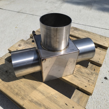 EXHAUST VALVE TEE 129MM STAINLESS STEEL