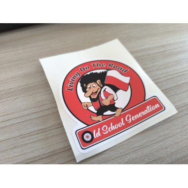 "LIVING ON THE ROAD PL" STICKER 8 cm