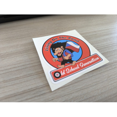 "LIVING ON THE ROAD CZ" STICKER 8cm