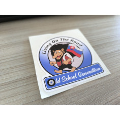 NÁLEPKA "LIVING ON THE ROAD SK" 8cm 2