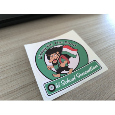 "LIVING ON THE ROAD HU" STICKER 8cm