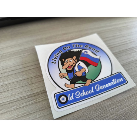 "LIVING ON THE ROAD SLO" STICKER 8cm