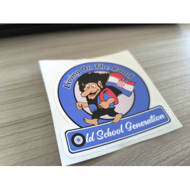 ADESIVO "LIVING ON THE ROAD CRO" 8cm